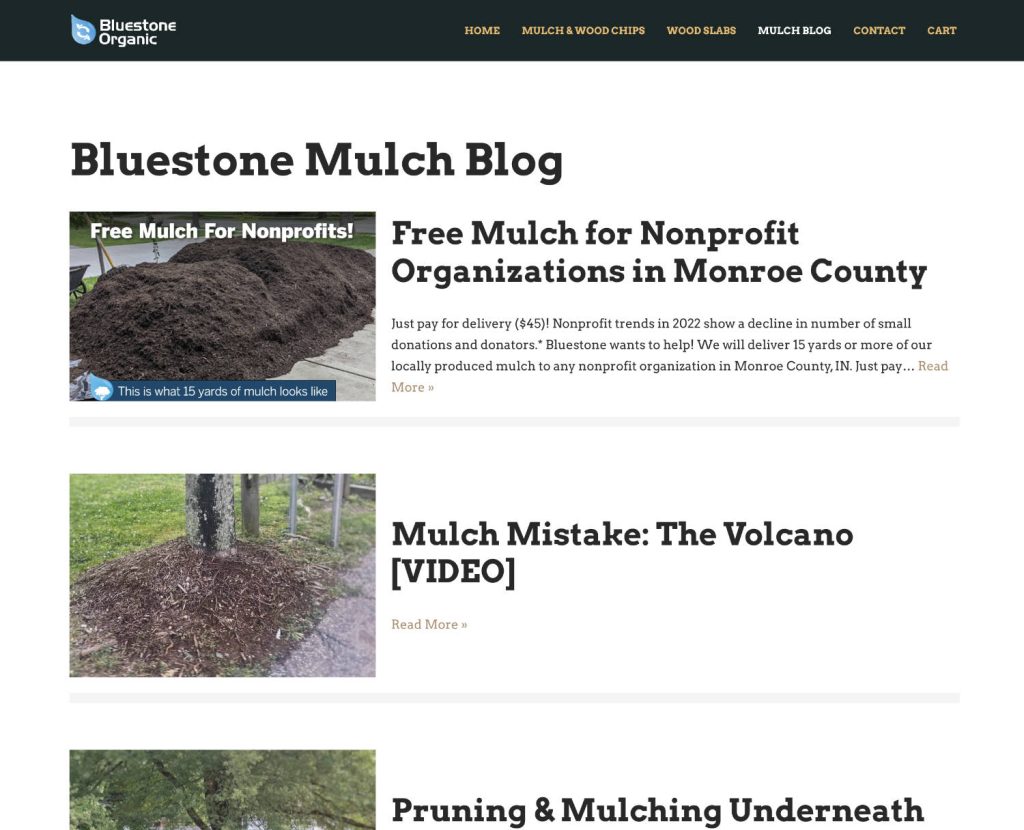 e-commerce website design mulch wood slabs - blog