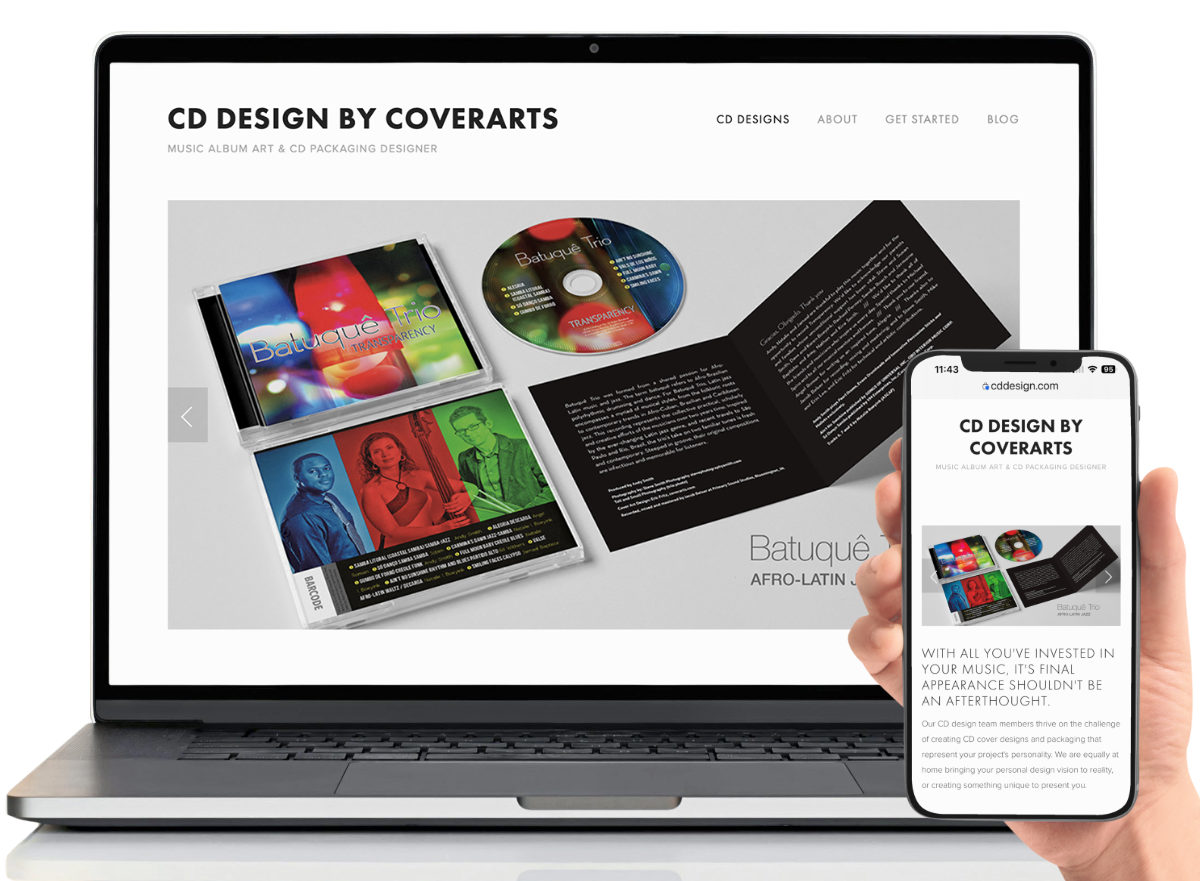 portfolio website design for CD DVD packaging designer