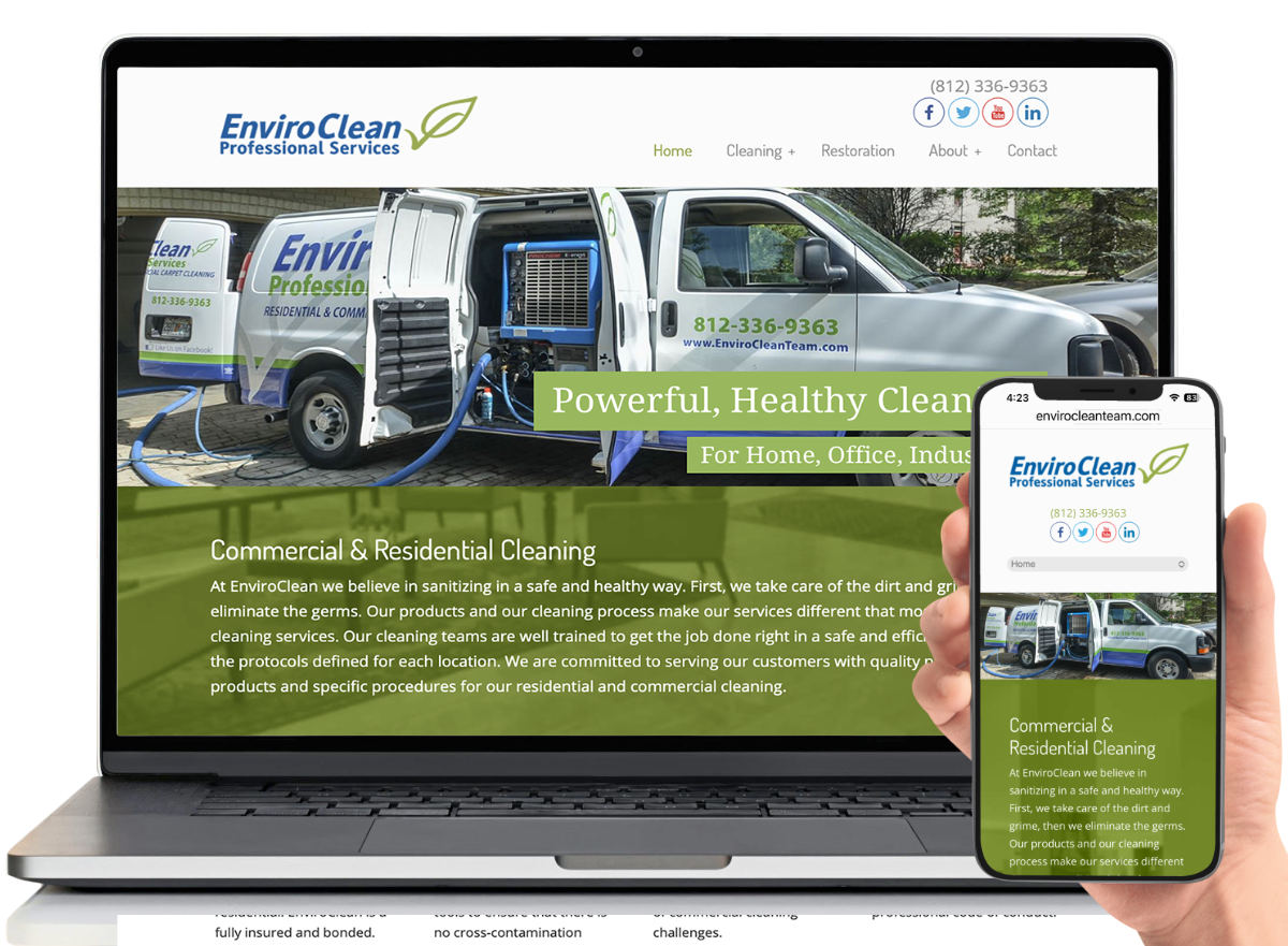 website design for professional cleaning service