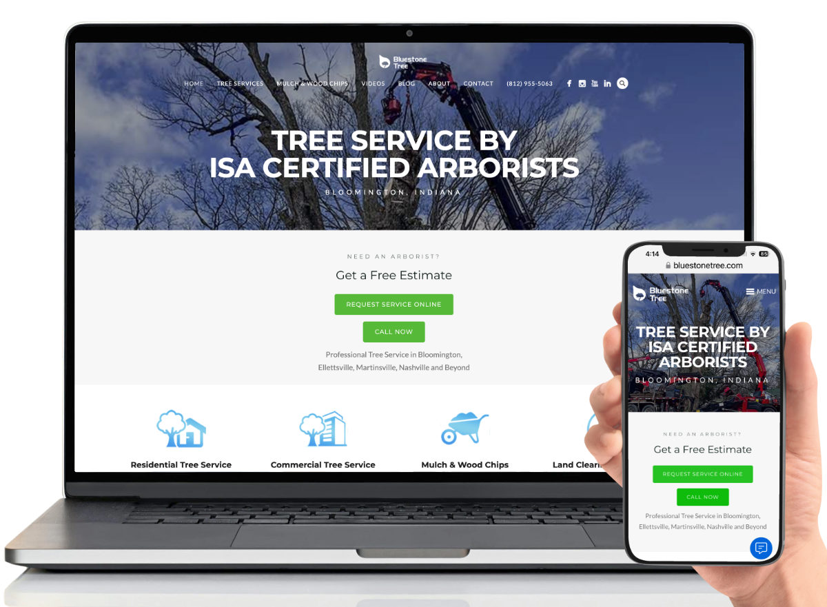 website for arborist tree services company